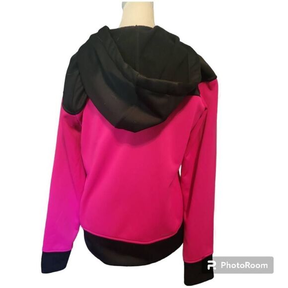 ADIDAS Climawarm Women's Size Medium Full-Zip Long-Sleeve Fleece Jacket Pink and - Picture 3 of 5